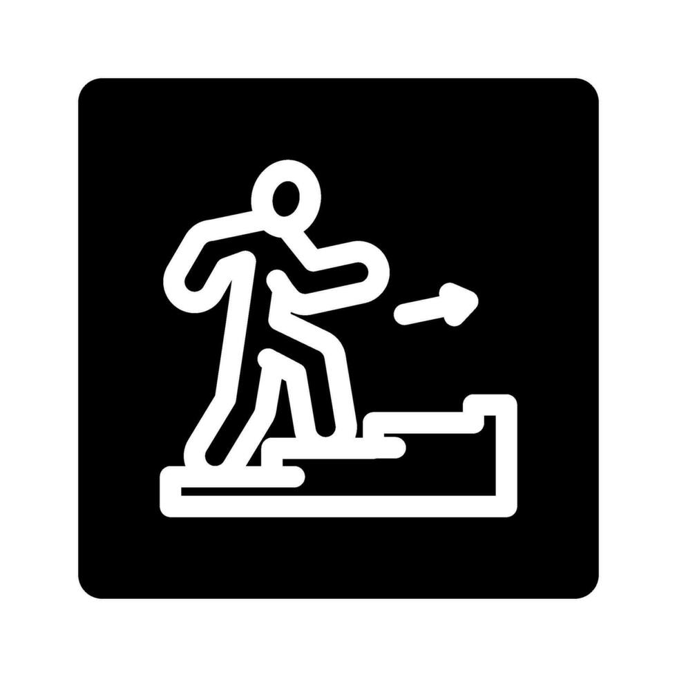 Treppe oben Evakuierung Notfall Glyphe Symbol Vektor Illustration