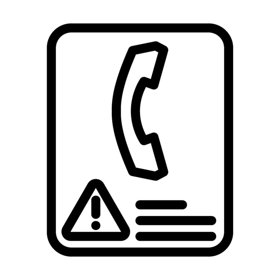 Notfall Telefon warnen Linie Symbol Vektor Illustration