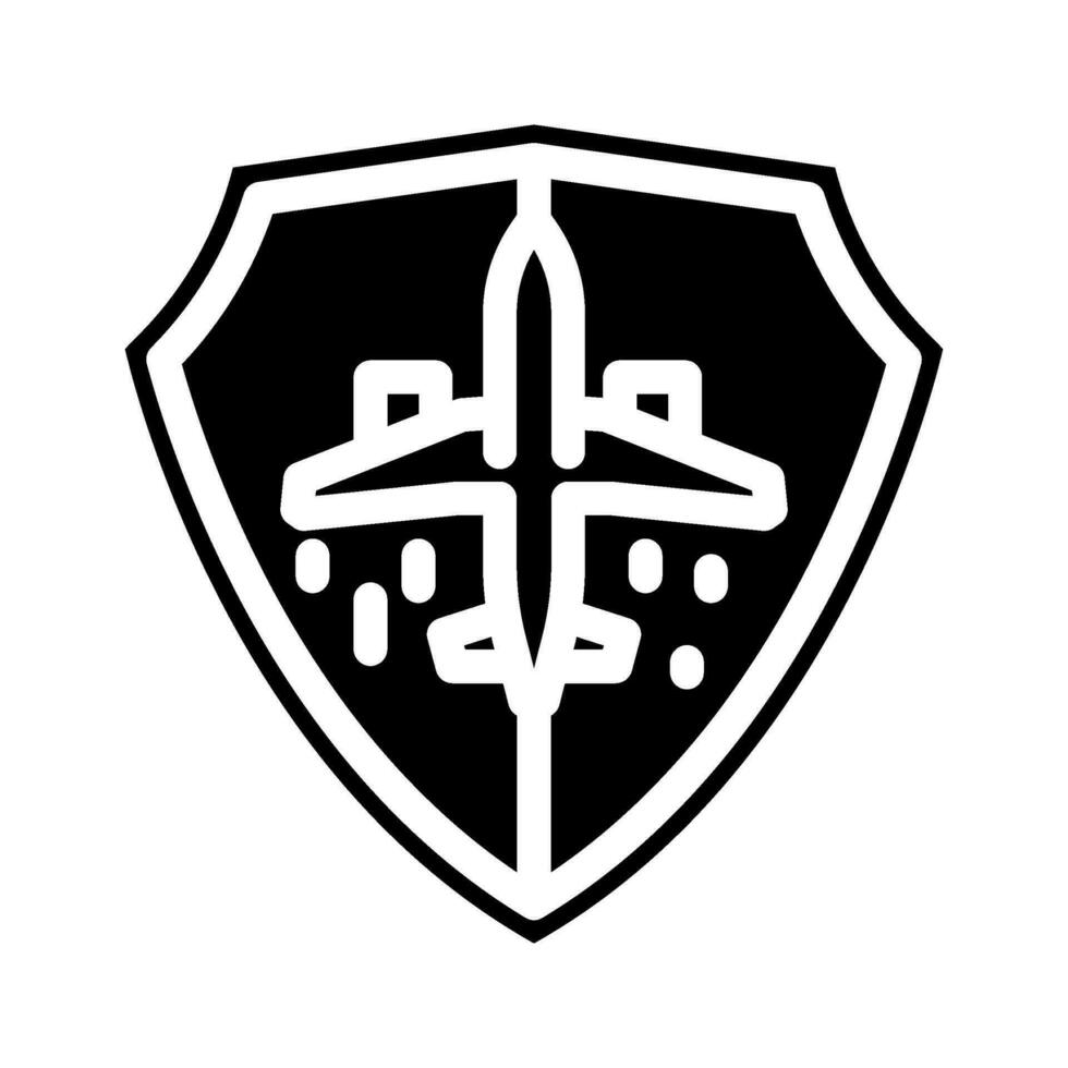 Luftfahrt Sicherheit Luftfahrt Ingenieur Glyphe Symbol Vektor Illustration