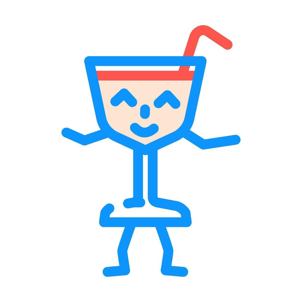 Cocktail Charakter retro Musik- Farbe Symbol Vektor Illustration