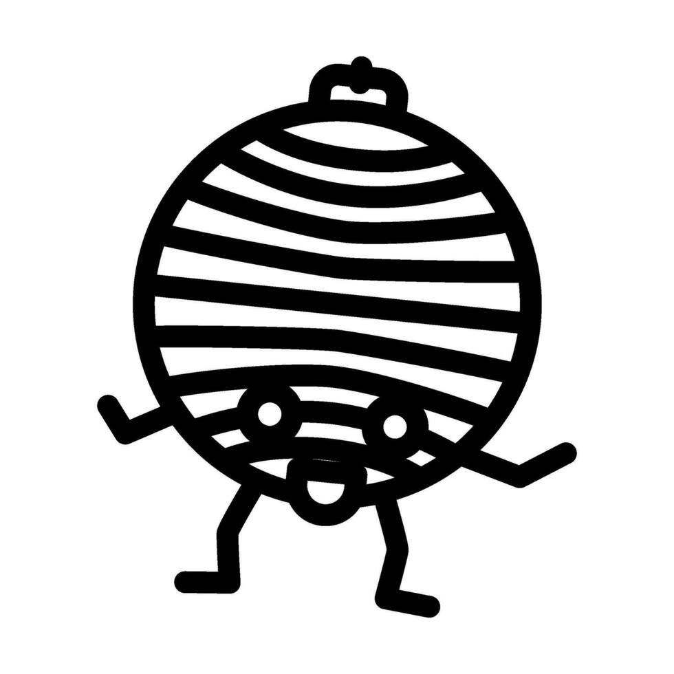 Disko Ball Musik- retro Charakter Linie Symbol Vektor Illustration