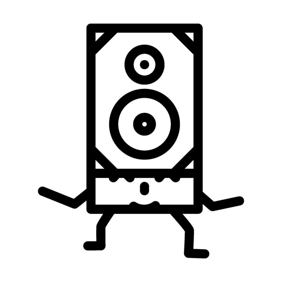 Jahrgang Lautsprecher Charakter retro Musik- Linie Symbol Vektor Illustration