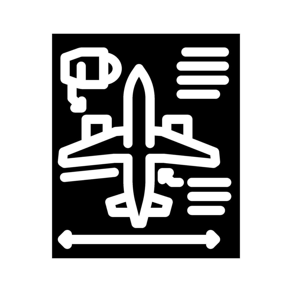 Flugzeug Design Luftfahrt Ingenieur Glyphe Symbol Vektor Illustration