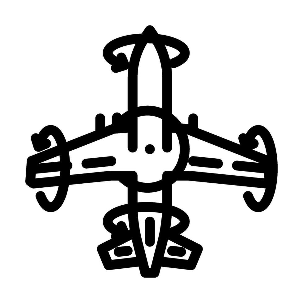 Flug Steuerung System Luftfahrt Ingenieur Linie Symbol Vektor Illustration