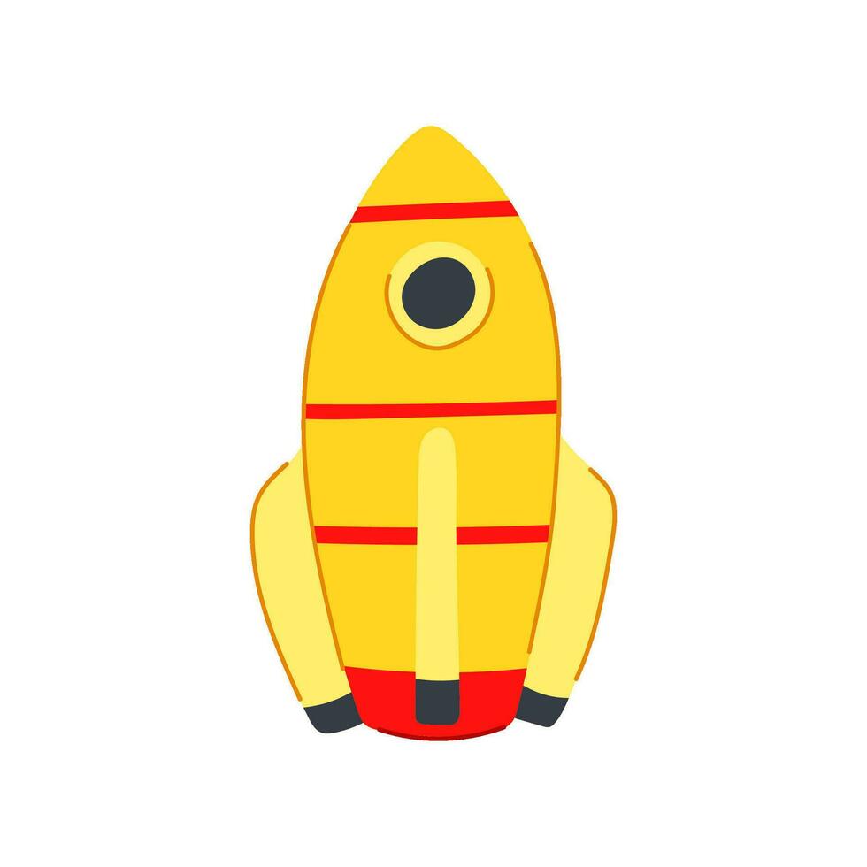 framtida raket leksak tecknad serie vektor illustration