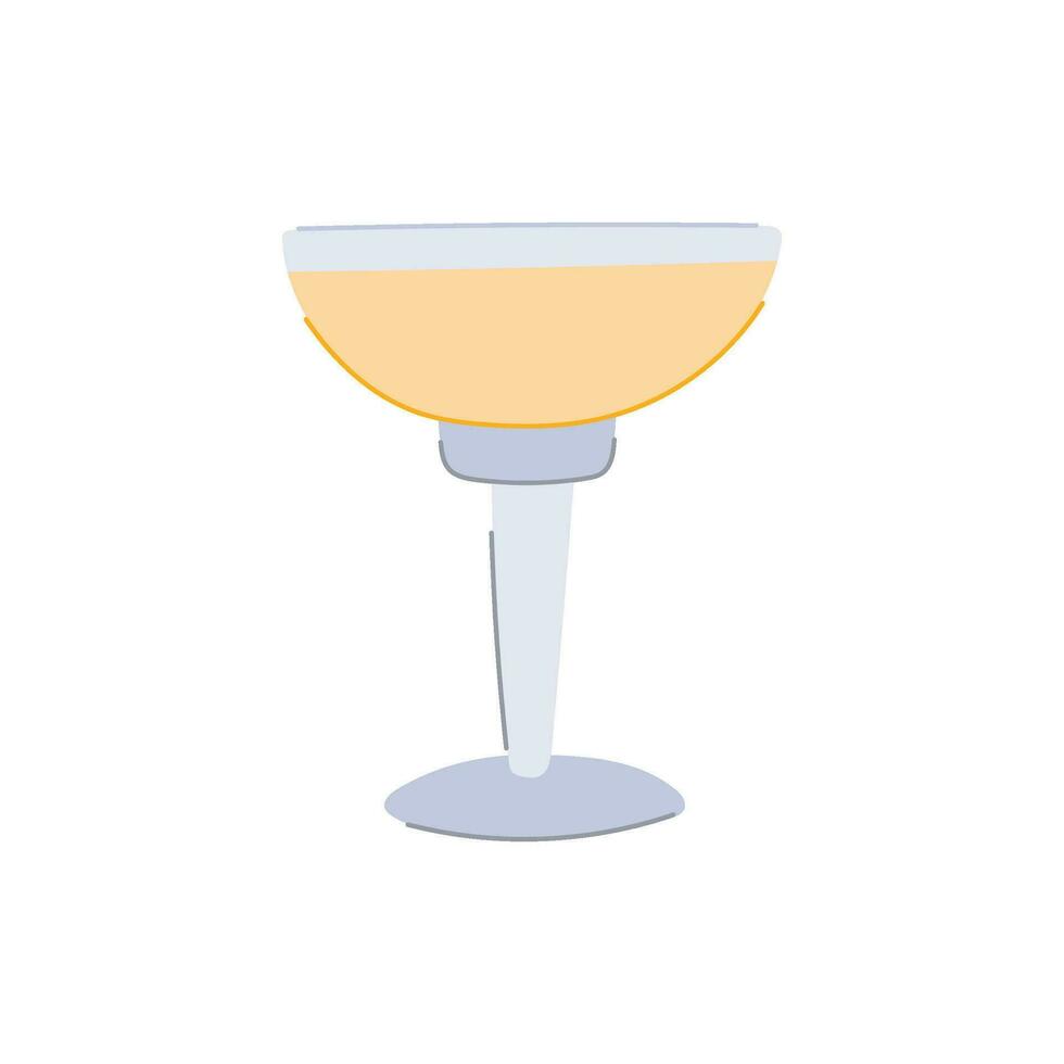 Champagner Cocktail Brille Karikatur Vektor Illustration