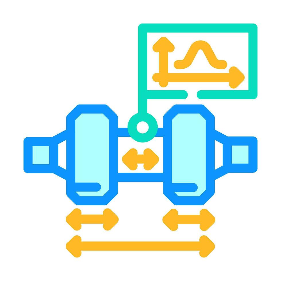 Toleranz Analyse mechanisch Ingenieur Farbe Symbol Vektor Illustration