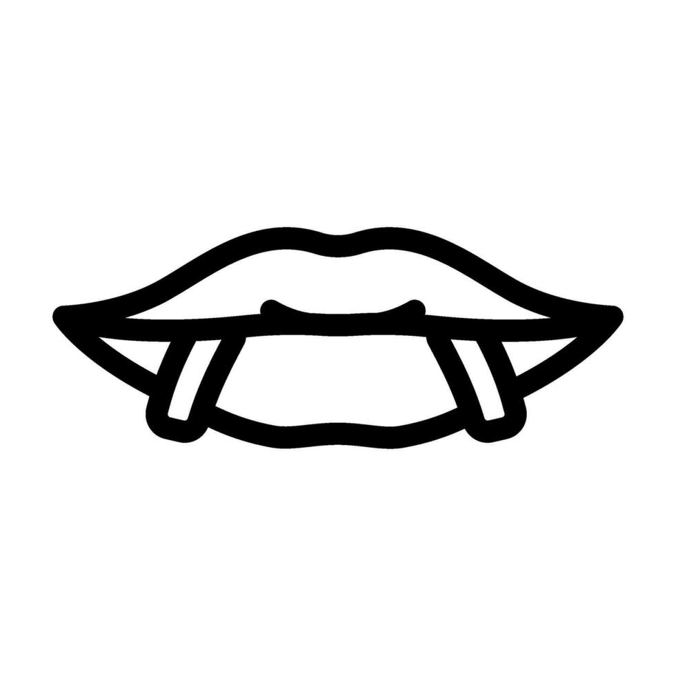 Lippe Piercing Mode Schönheit Linie Symbol Vektor Illustration