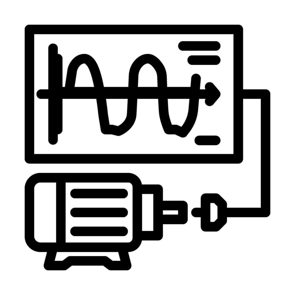 Vibration Analyse mechanisch Ingenieur Linie Symbol Vektor Illustration