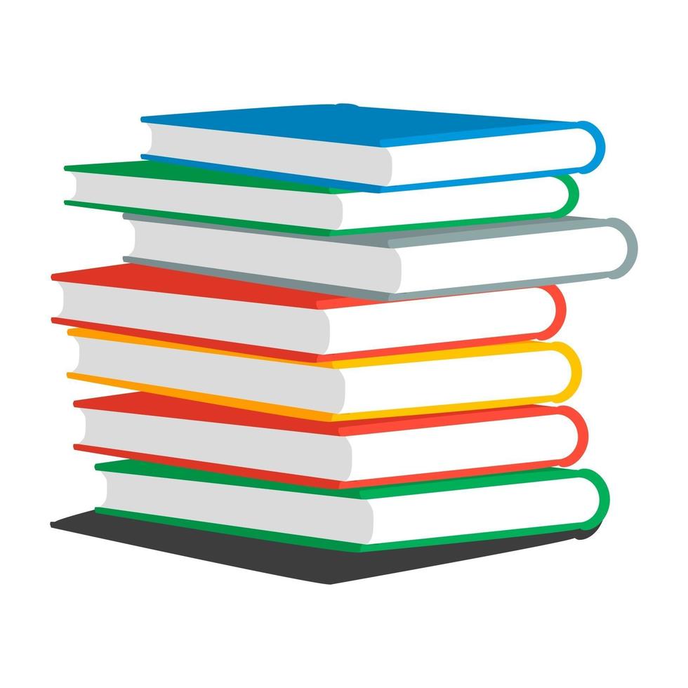 vektor färgglada illustration av stack böcker eller tidskrifter isolerad på vit bakgrund