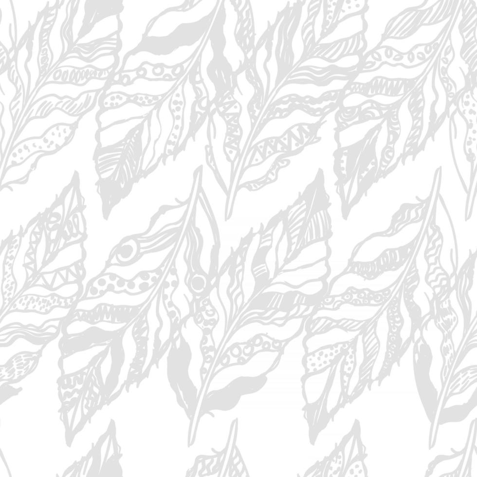 nahtloses Muster mit grafischer Illustration von Federn. kann für Tapeten, Musterfüllungen, Webseitenhintergrund, Oberflächenstrukturen, Textildruck, Geschenkpapier verwendet werden vektor
