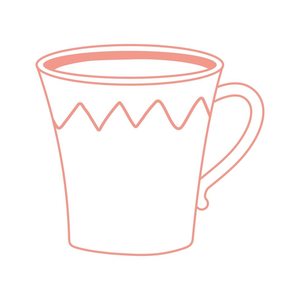 Tasse mit Tee- oder Kaffeesymbol-Linienstil vektor