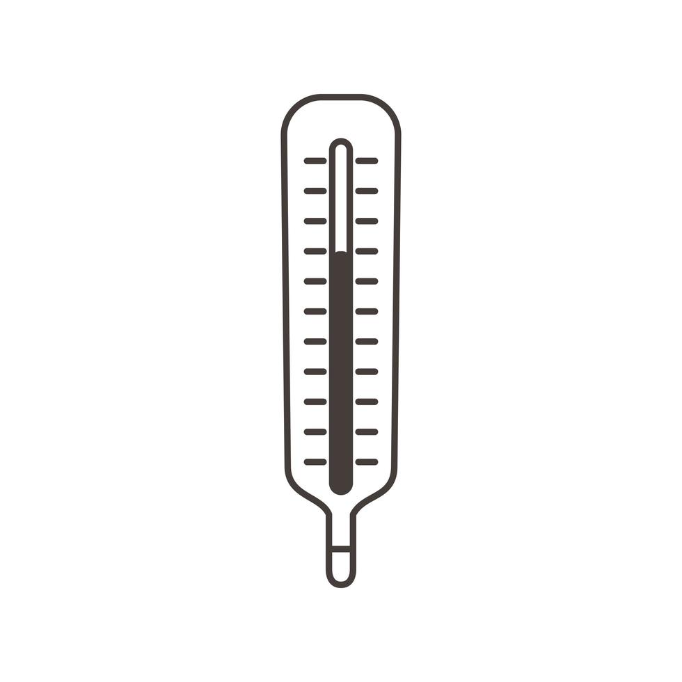 Chemie-Thermometer, das den Stil der Wissenschaftslinie misst vektor