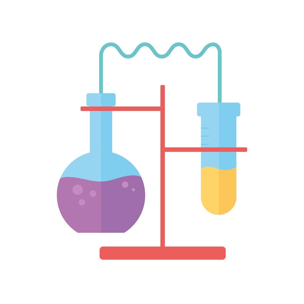 kemilaboratorium experiment med provrör vetenskap platt stil vektor
