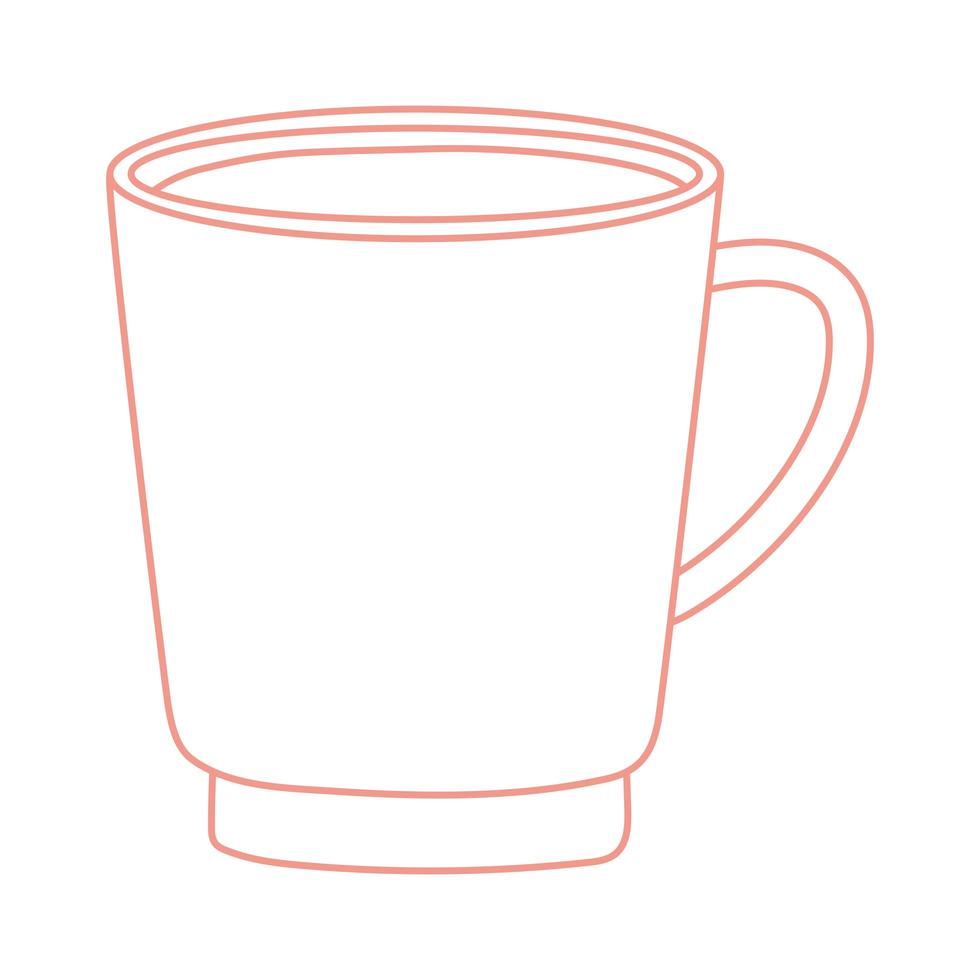 Tee und Kaffee frische Tasse Symbol Linienstil vektor