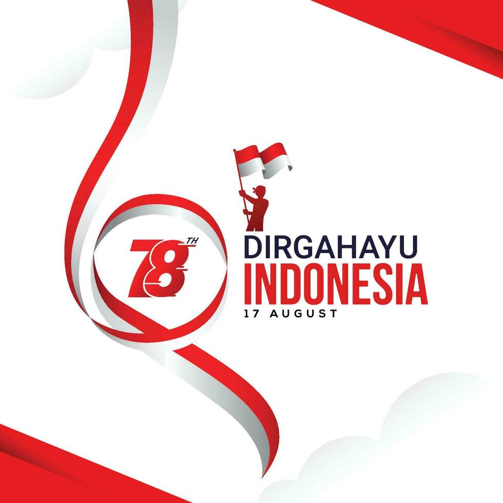 indonesiska oberoende dag affisch och baner firande 17 augusti vektor
