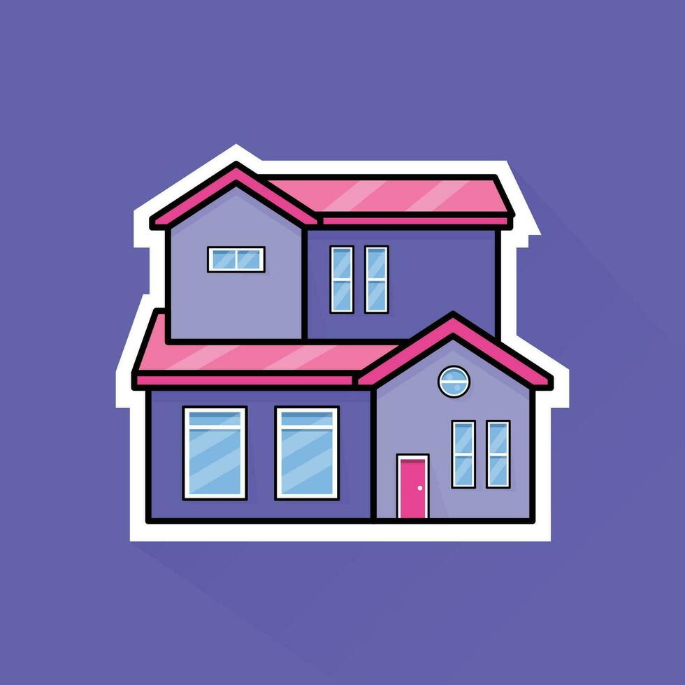 illustration vektor av lila förorts hus i platt design