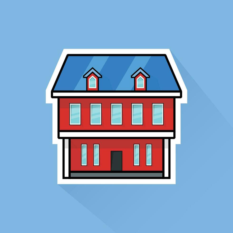 illustration vektor av röd förorts hus i platt design