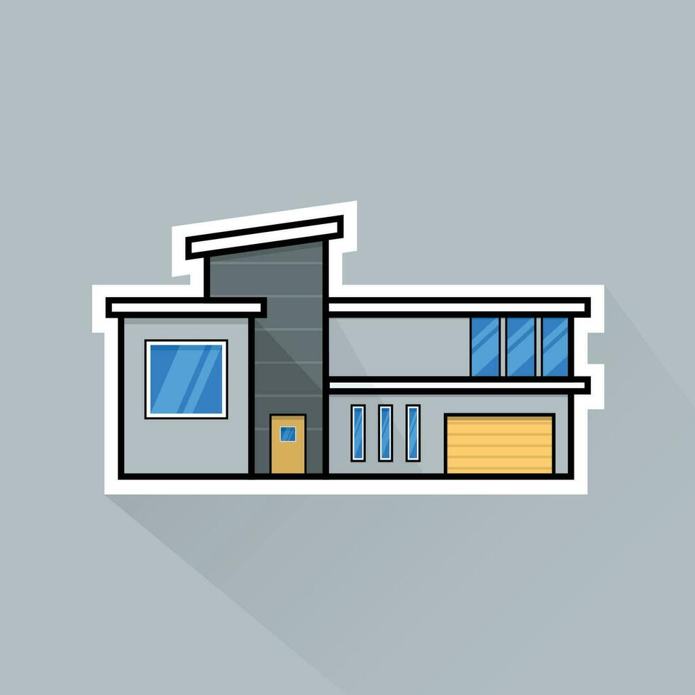 illustration vektor av grå modern hus i platt design
