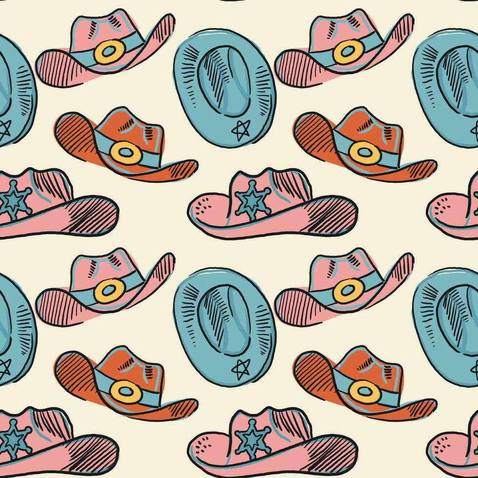 cowgirl Västra tema, vild väst begrepp sömlös mönster. Hem dekor, textil- design, omslag papper, brevpapper, scrapbooking, digital tapeter, hemsida bakgrunder. vektor illustration.