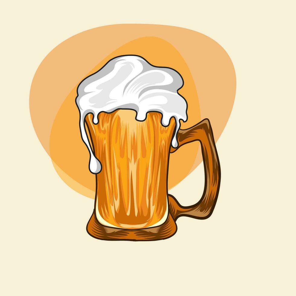 Bier Glas Vektor Illustration.