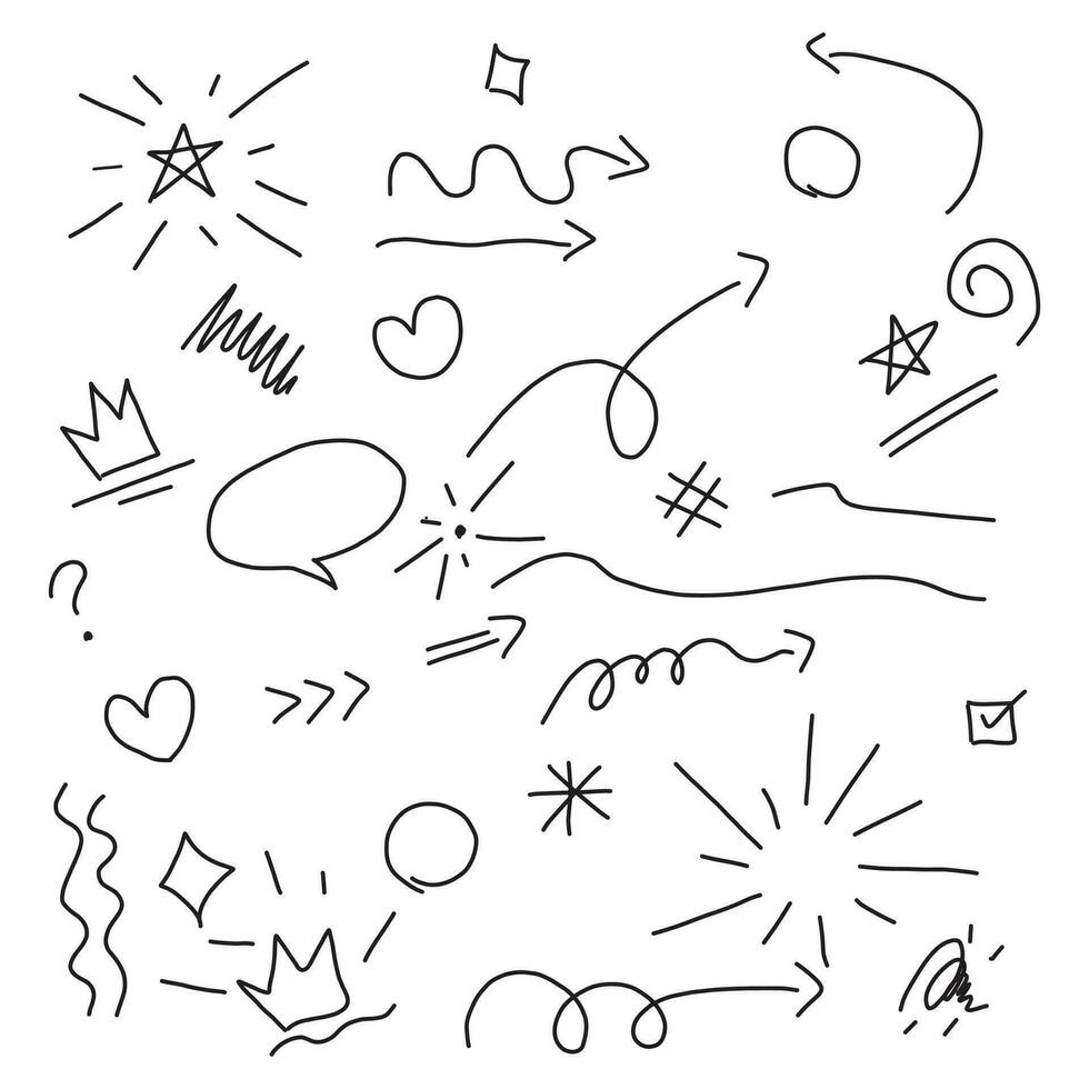 ritad för hand sömlös klotter illustration. vektor uppsättning av annorlunda kronor, hjärtan, stjärnor.