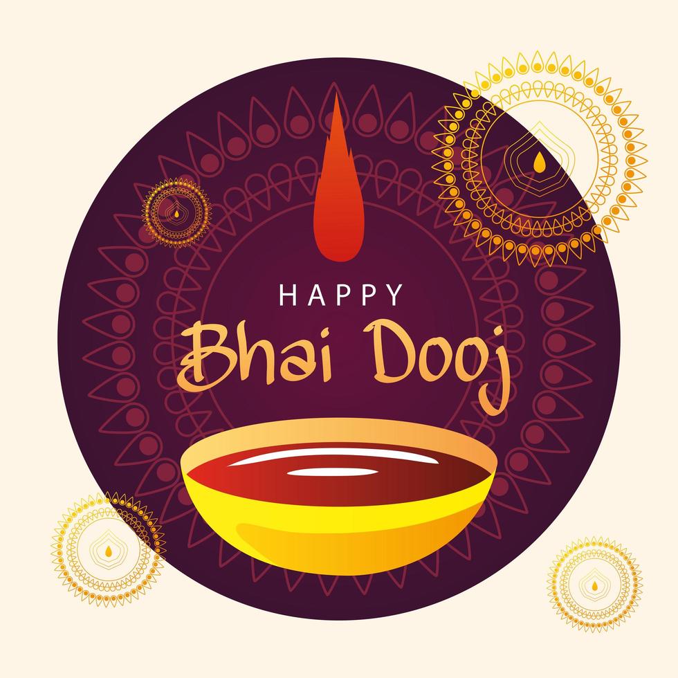 Happy Bhai Dooj mit indischem Mann Cartoon-Vektor-Design vector