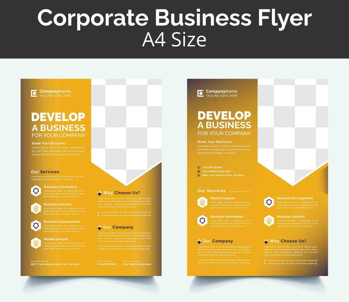 Corporate Business Flyer Poster Broschüre Broschüre Cover Design Design Hintergrund, zweifarbiges Schema, Vektor-Vorlage in a4 Größe vektor