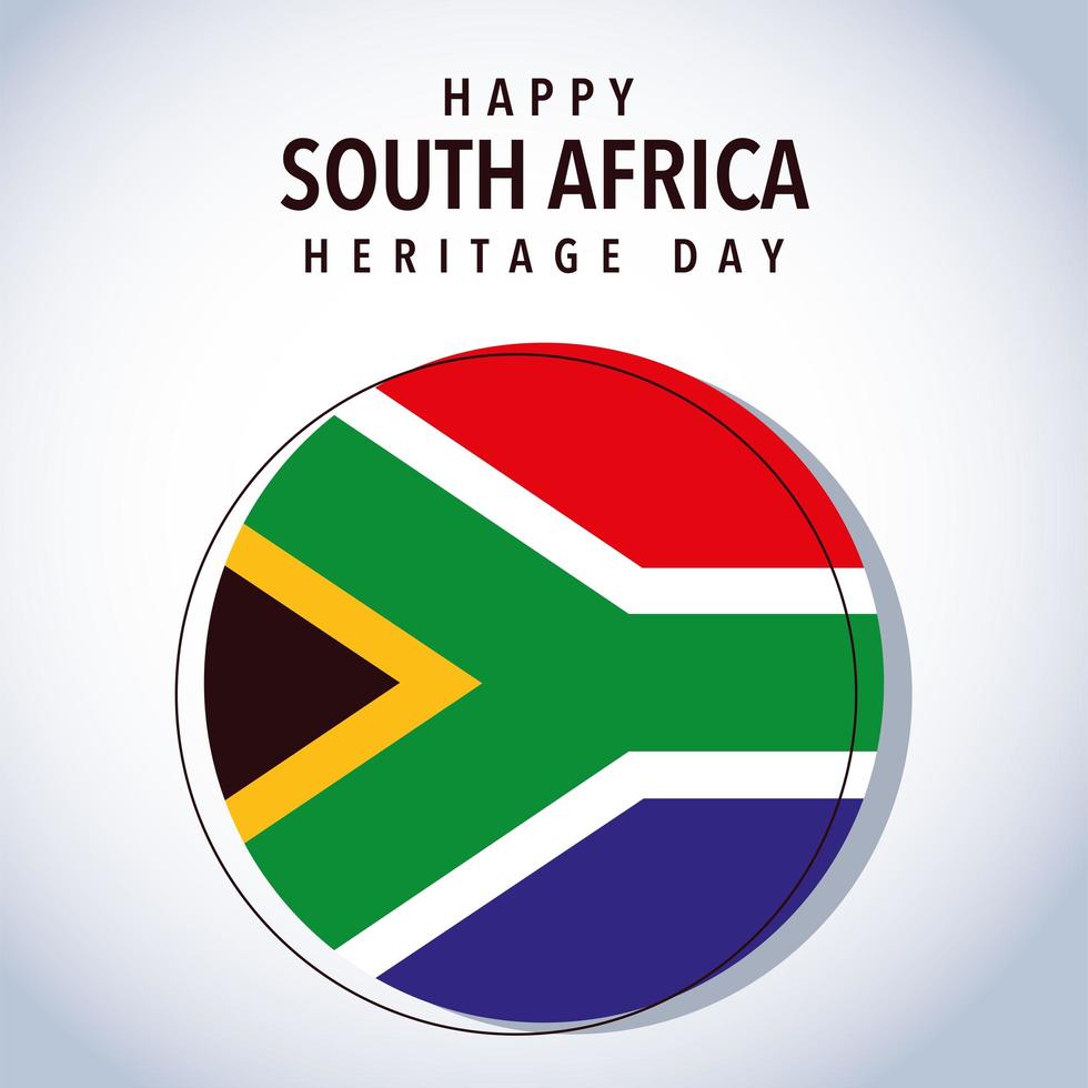 Flagge Südafrika mit Happy South Africa Heritage Day vektor
