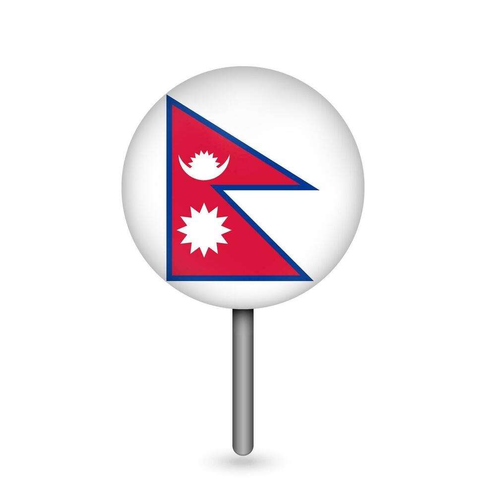kartpekare med contry nepal. nepals flagga. vektor illustration.