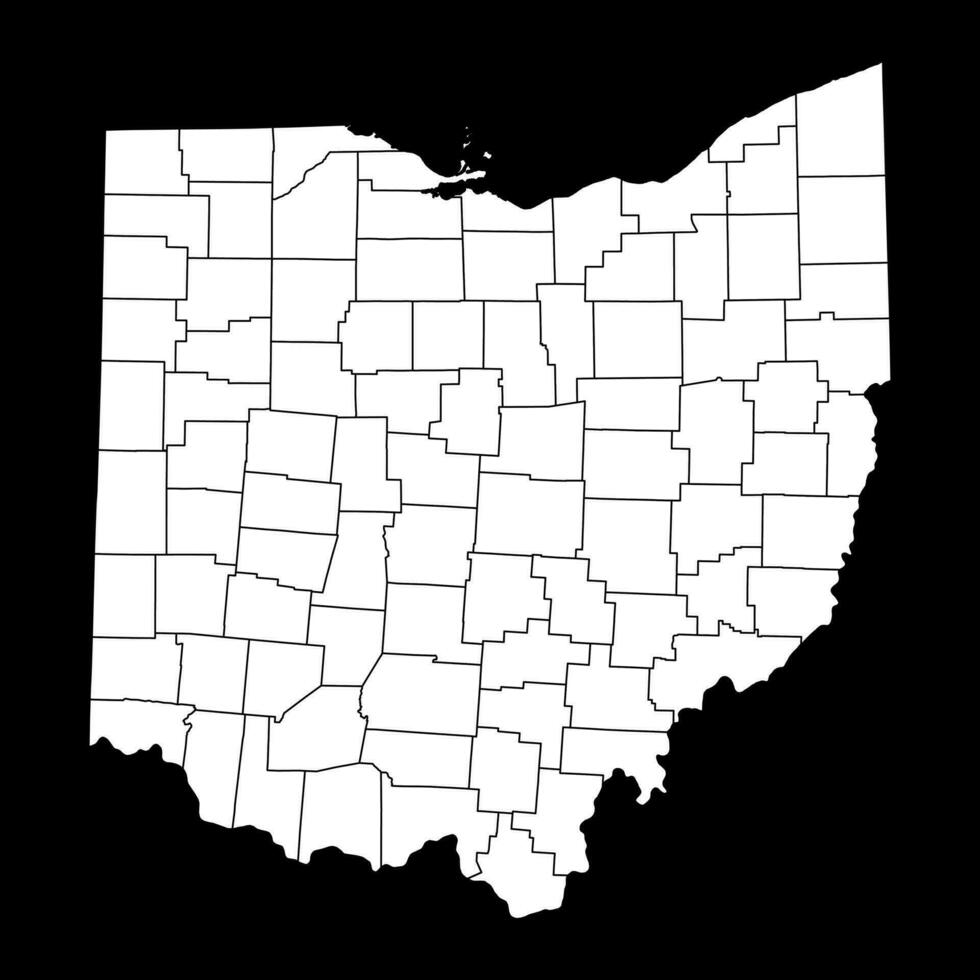 Ohio Zustand Karte mit Landkreise. Vektor Illustration.
