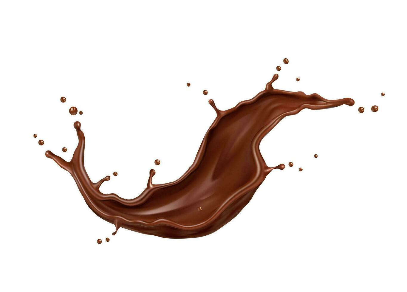 realistisk isolerat choklad Vinka stänk droppar vektor