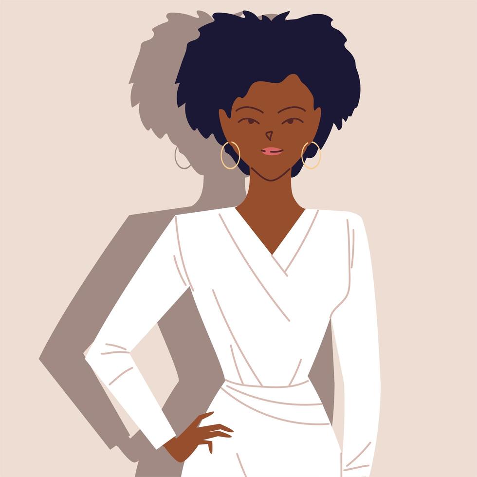 porträtt av framgångsrik afro affärskvinna vektor