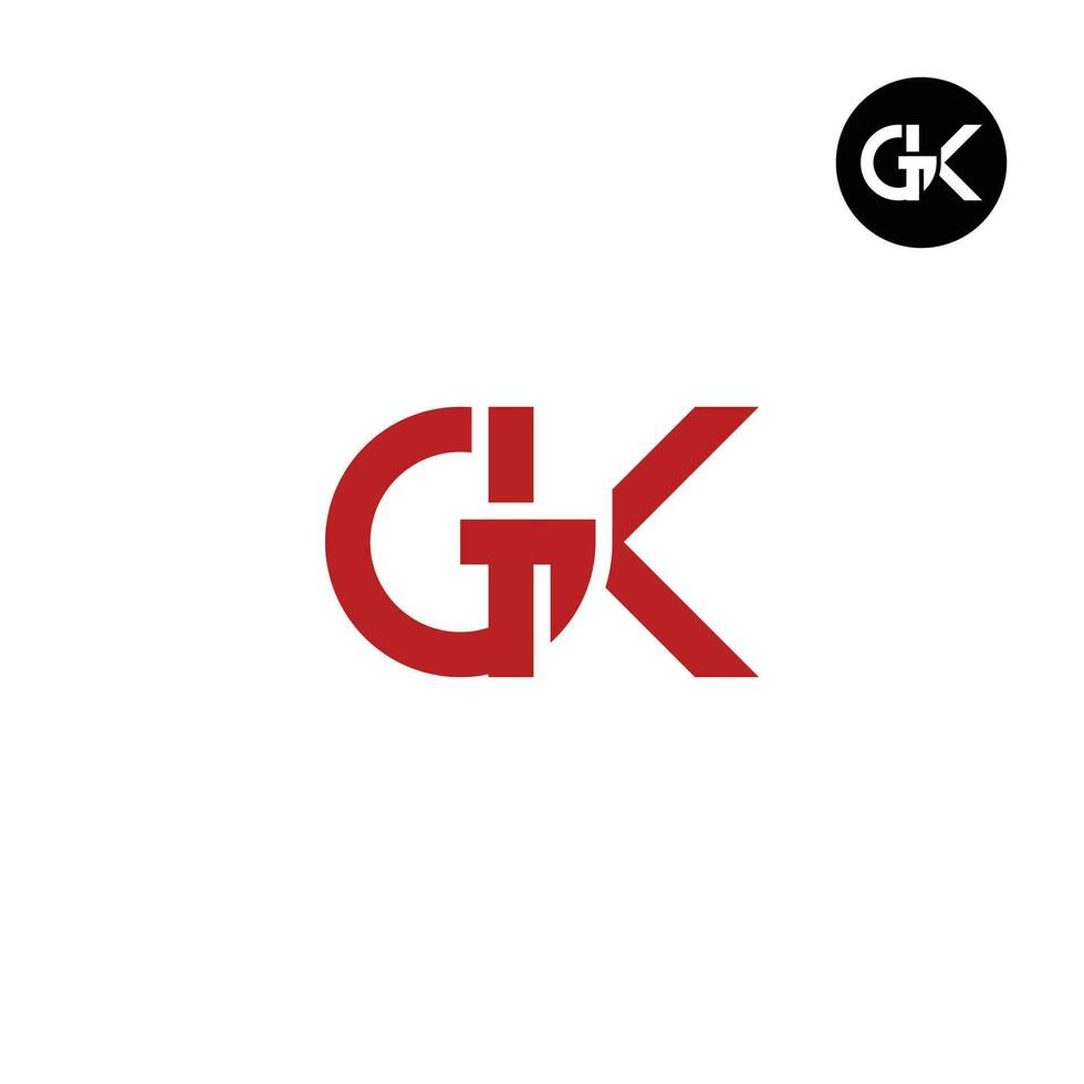 Brief gk Monogramm Logo Design vektor