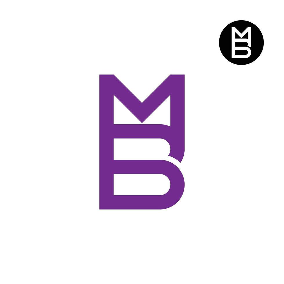 Brief mb bm Monogramm Logo Design einfach Stapel vektor