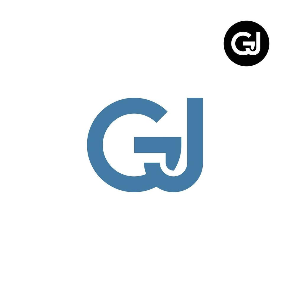 brev gj monogram logotyp design vektor