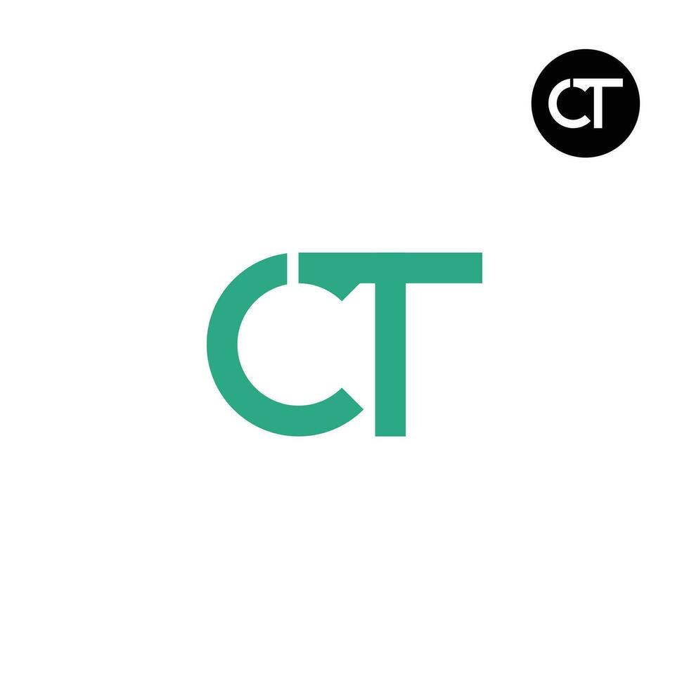 Brief ct Monogramm Logo Design vektor