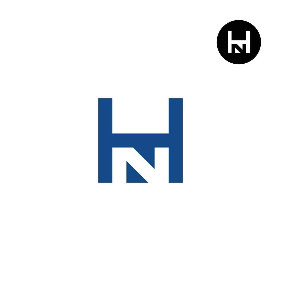 brev hn monogram logotyp design negativ Plats vektor