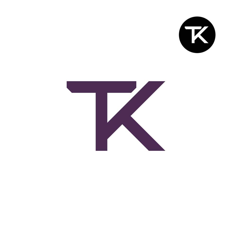 Brief tk Monogramm Logo Design einfach vektor