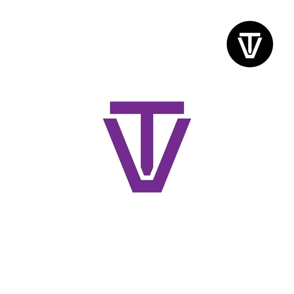 brev TV vt monogram logotyp design enkel vektor