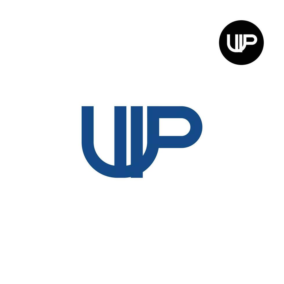 Brief wp Monogramm Logo Design vektor