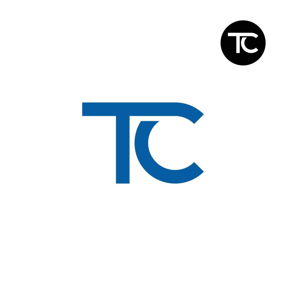 brev tc monogram logotyp design enkel vektor