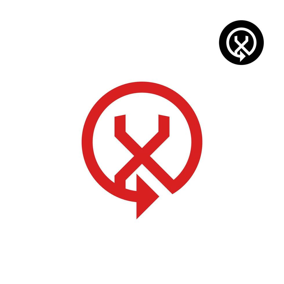 Briefe x zurücksetzen Pfeil oder irgendein Betreff- Logo Design vektor