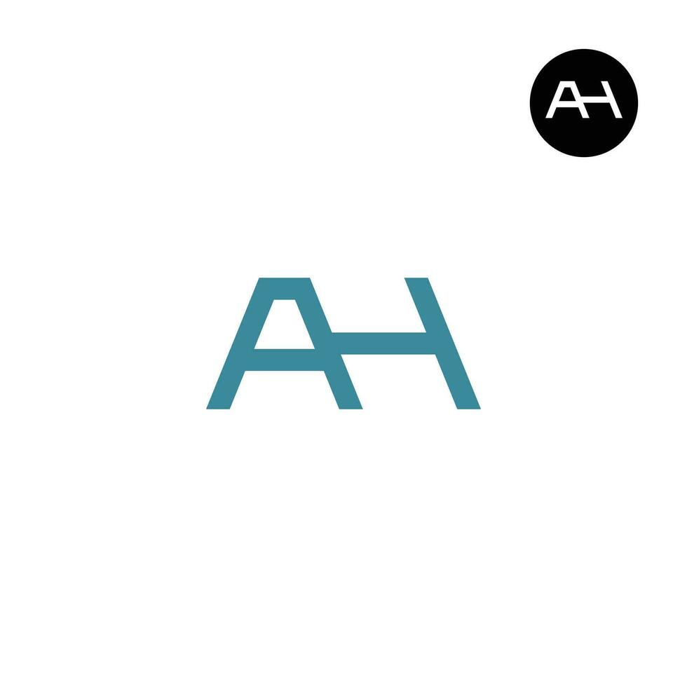 brev ah monogram logotyp design vektor