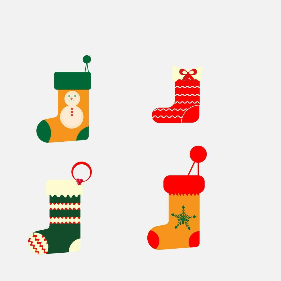 einzigartig Weihnachten Socken Vektor Clip Art Design