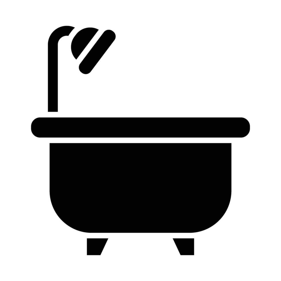 Badewanne Vektor Glyphe Symbol zum persönlich und kommerziell verwenden.