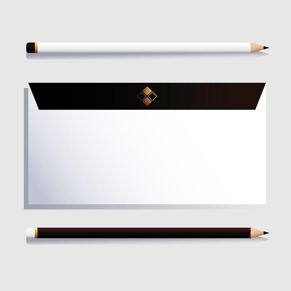 kuvert och penna, mall för företagsidentitet på vit bakgrund vektor