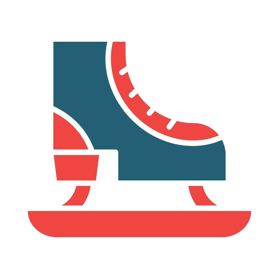 Eis Schlittschuh Glyphe zwei Farbe Symbol zum persönlich und kommerziell verwenden. vektor