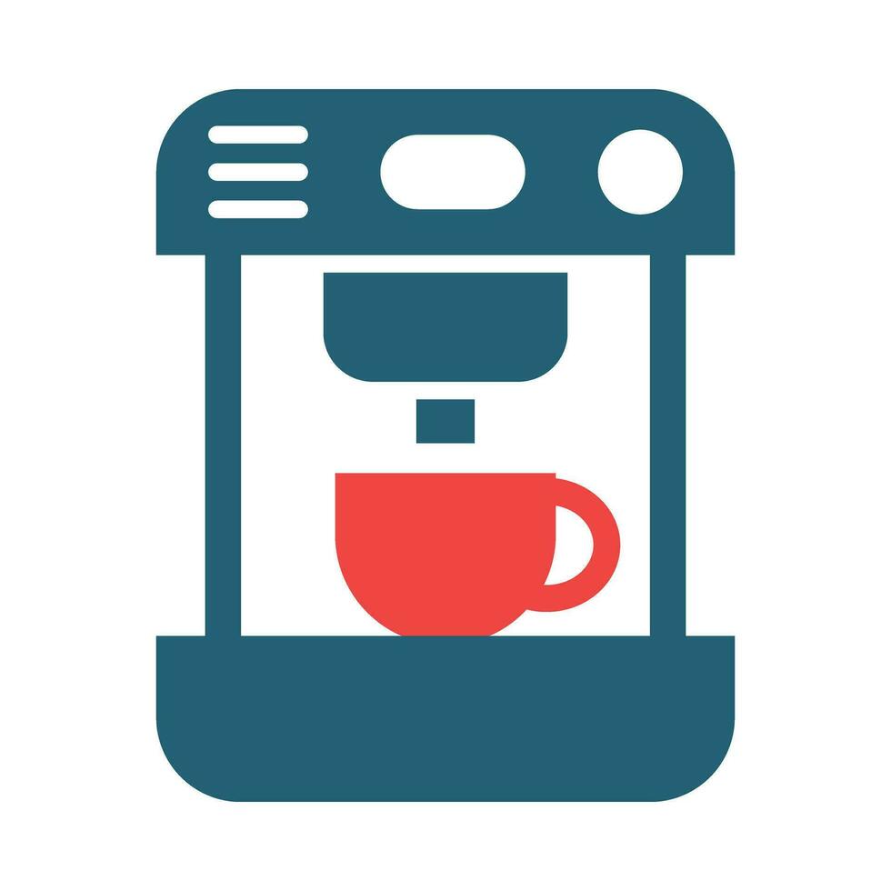 kaffe maskin glyf två Färg ikon för personlig och kommersiell använda sig av. vektor