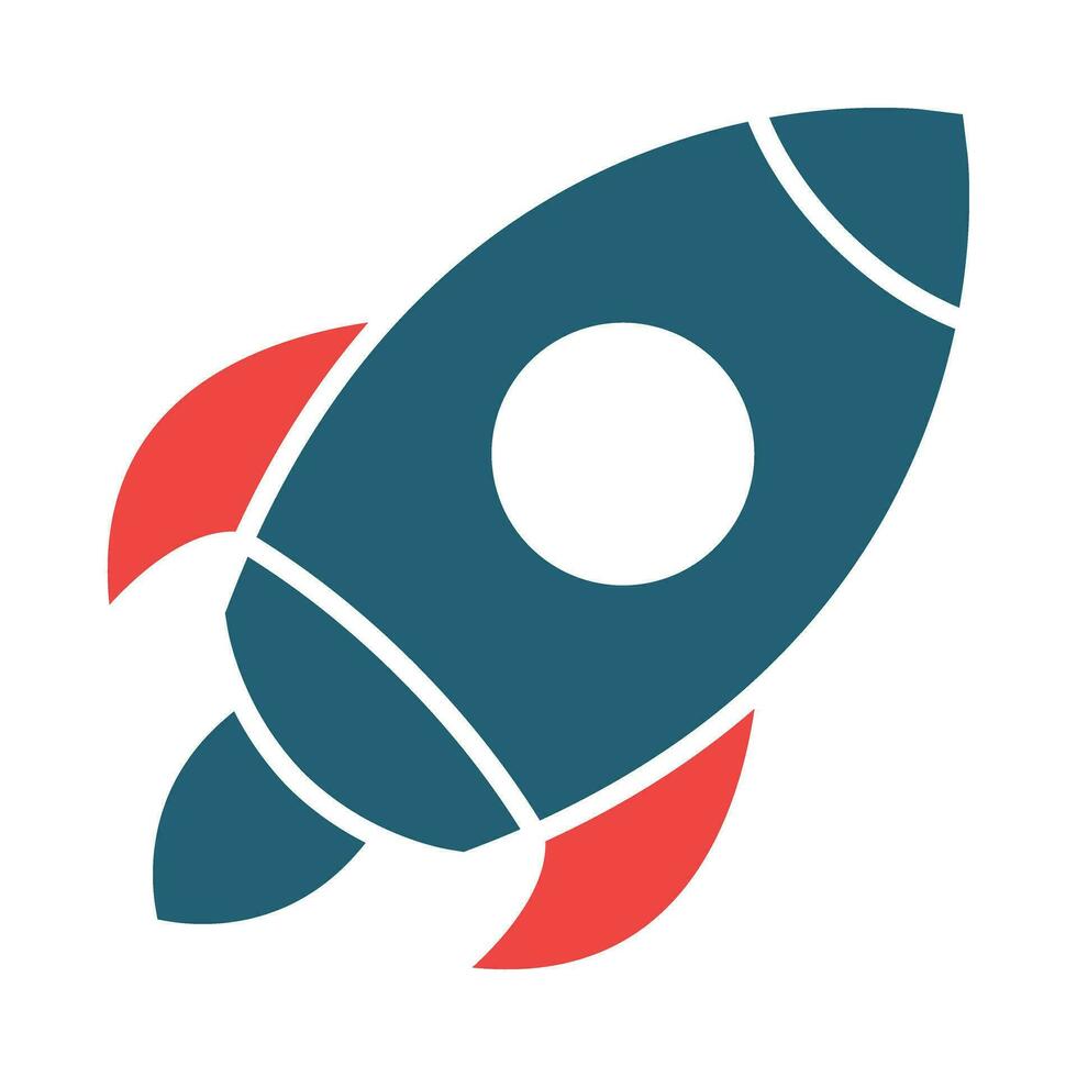 raket glyf två Färg ikon för personlig och kommersiell använda sig av. vektor